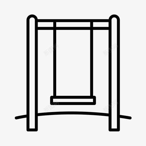 秋千公园游戏图标svg_新图网 https://ixintu.com 公园 夏令营 学校 操场 游戏 秋千