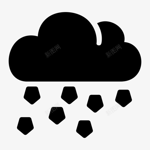 冰雹雨冰雹降水图标svg_新图网 https://ixintu.com 冰雹 冰雹雨 天气稳定 降水 风暴