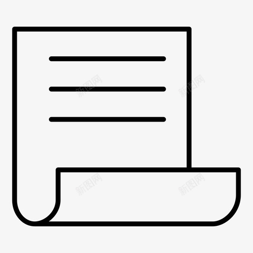 文档书籍扩展名图标svg_新图网 https://ixintu.com 业务和办公室细线卷1 书籍 办公室 扩展名 文件 文档 纸张