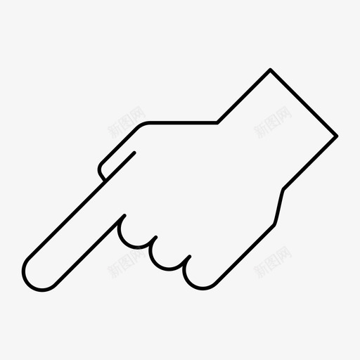 点左下手势图标svg_新图网 https://ixintu.com 左下 手 手势 手四指 指 点