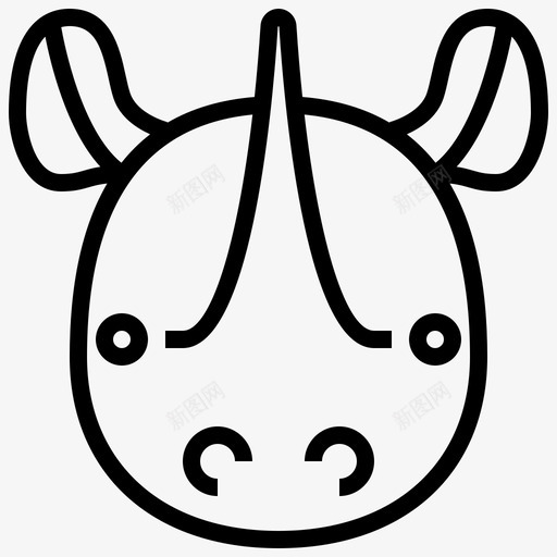 犀牛动物头图标svg_新图网 https://ixintu.com 动物 头 犀牛
