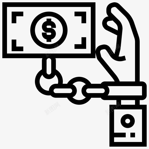 金钱腐败枷锁图标svg_新图网 https://ixintu.com 枷锁 腐败 诡计 金钱