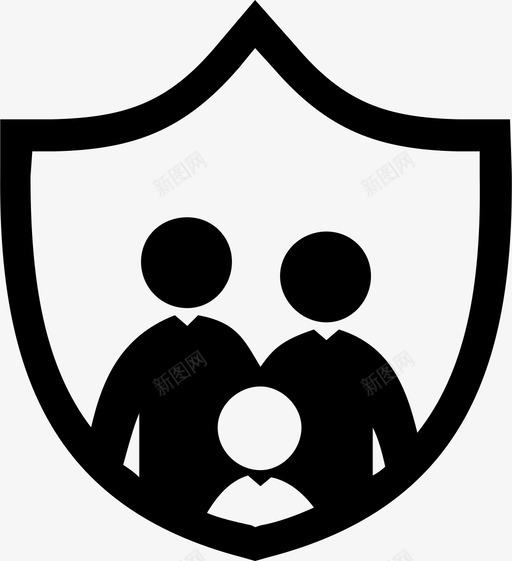 保险家庭盾牌图标svg_新图网 https://ixintu.com 保险 家庭 盾牌
