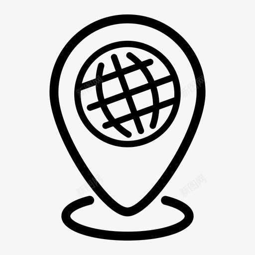 地图图钉地球仪位置图标svg_新图网 https://ixintu.com 位置 全球 制造商 地图图钉 地球仪