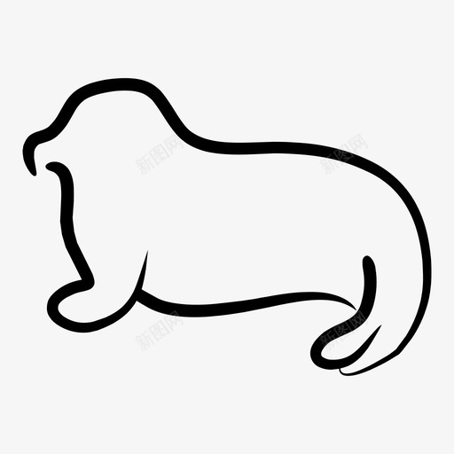 海狮动物海豹图标svg_新图网 https://ixintu.com 动物 水生动物 海狮 海象 海豹