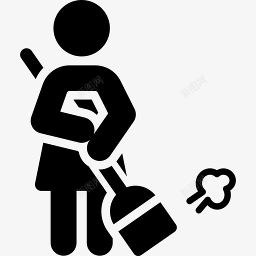 妇女扫地人象形图图标svg_新图网 https://ixintu.com 人 妇女扫地 象形图