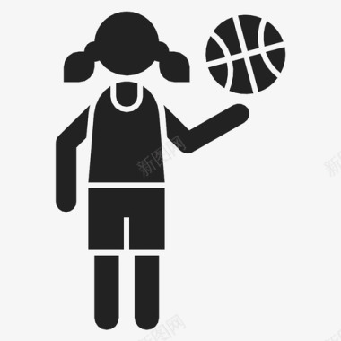 篮球运动员运动员女孩图标图标