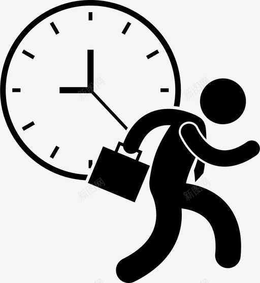 赶工赶时间生意图标svg_新图网 https://ixintu.com 上班的生意人 忙 生意 赶工 赶时间 追着时间