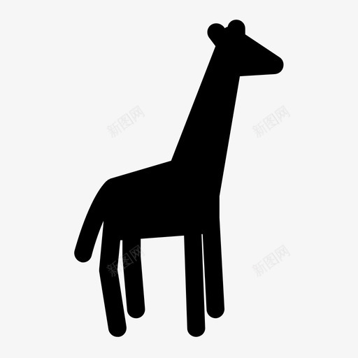 长颈鹿非洲动物图标svg_新图网 https://ixintu.com 动物 狩猎 自然 野生动物 长颈鹿 非洲