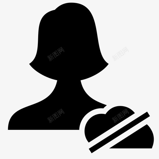 用户云断开连接图标svg_新图网 https://ixintu.com acuteline用户实心 云 女孩 女性 断开连接 用户