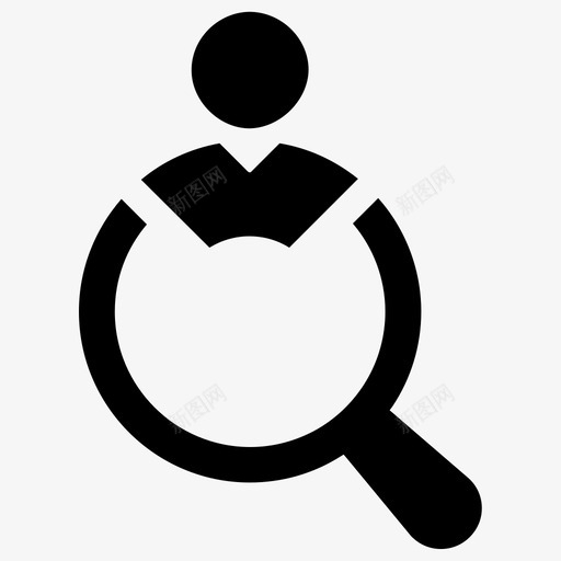 搜索工作员工人力资源图标svg_新图网 https://ixintu.com 专业 人力资源 员工 商业图标集11 外观 搜索工作