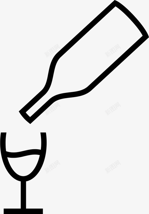 带瓶酒杯图标svg_新图网 https://ixintu.com 带瓶酒杯