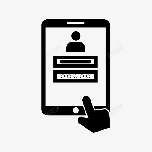 网络安全登录密码图标svg_新图网 https://ixintu.com 安全填充 密码 用户名 登录 网络安全