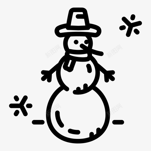 雪人圣诞节假日图标svg_新图网 https://ixintu.com 假日 冬天 圣诞节 雪人