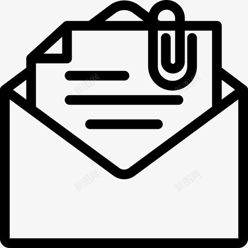 附件电子邮件信封图标svg_新图网 https://ixintu.com 信件 信封 电子邮件 电子邮件线路 邮箱 附件