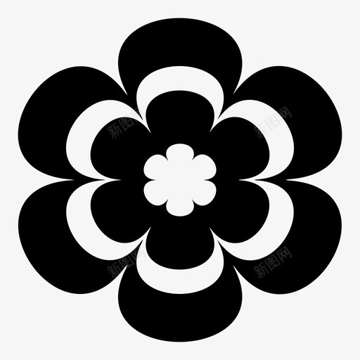 三色堇花图案图标svg_新图网 https://ixintu.com 三色堇 图案 符号 花 花中提琴