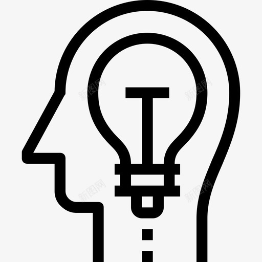思想人光图标svg_新图网 https://ixintu.com 人 光 头 思想 思维和大脑过程 灯泡