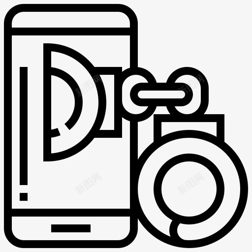 镣铐瘾君子媒体图标svg_新图网 https://ixintu.com 媒体 智能手机 瘾君子 社交 社交成瘾 镣铐