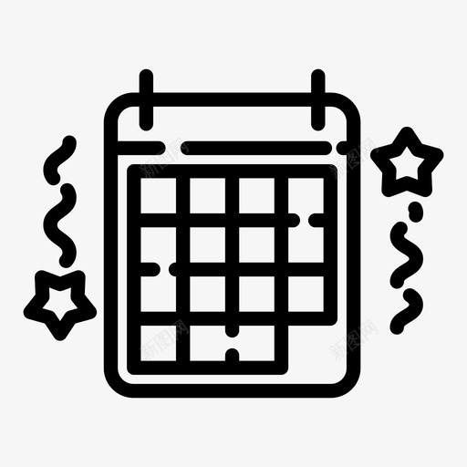 日历圣诞节假日图标svg_新图网 https://ixintu.com 假日 周历 圣诞节 日历 月历