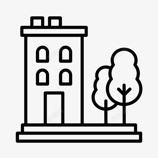 建筑公寓综合楼图标svg_新图网 https://ixintu.com 伦敦 住宅 公寓 建筑 房子 综合楼
