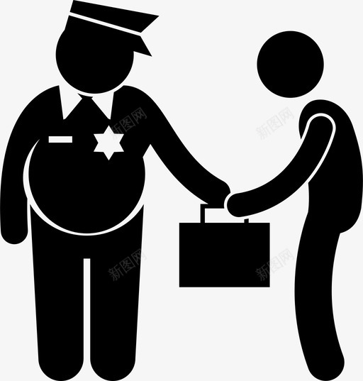 腐败贿赂警察图标svg_新图网 https://ixintu.com 犯罪 肥胖和懒惰的警察 腐败 警察 贿赂