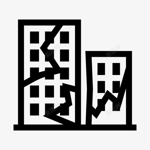 地震崩塌灾难图标svg_新图网 https://ixintu.com 地震 崩塌 灾难 紧急情况 自然灾害
