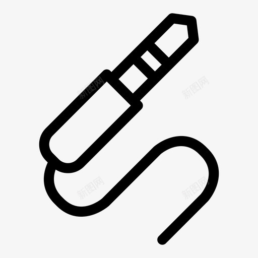 音频插孔电缆接口图标svg_新图网 https://ixintu.com 声音 接口 电缆 音乐和多媒体 音乐和设备线性图标集 音频插孔