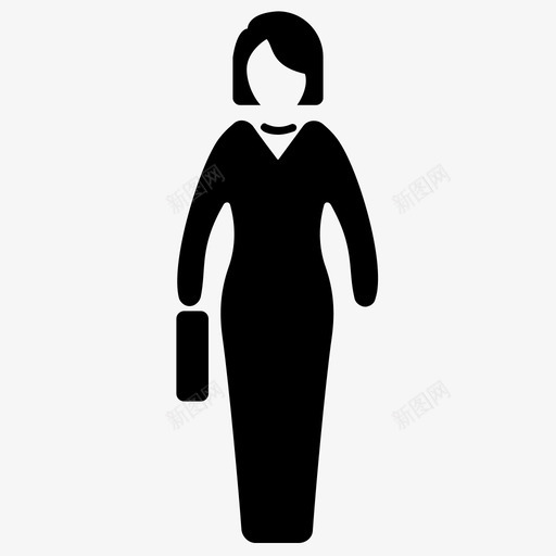 女商人首席执行官执行官图标svg_新图网 https://ixintu.com 专业人士 企业管理人员 女商人 女士 执行官 首席执行官