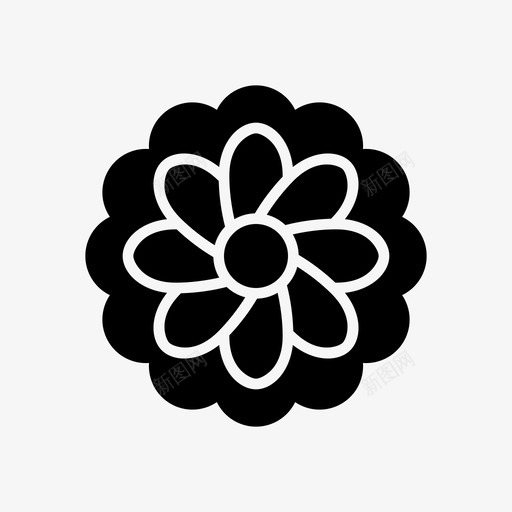 月饼节花图标svg_新图网 https://ixintu.com 中秋 月饼 节 花 装饰品 雕刻中秋节