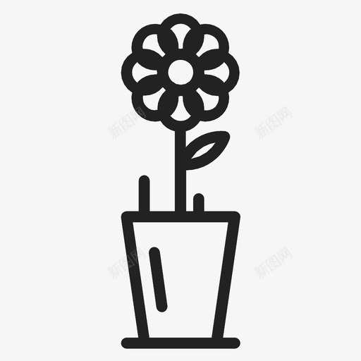 花植物盆栽图标svg_新图网 https://ixintu.com 植物 盆栽 花