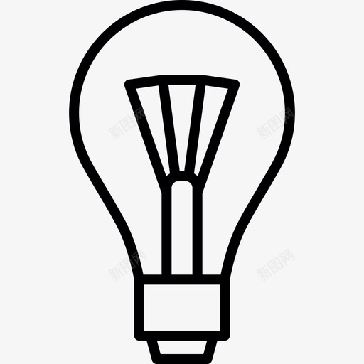 灯泡和灯丝建筑物不动产图标svg_新图网 https://ixintu.com 不动产 建筑物 灯泡和灯丝