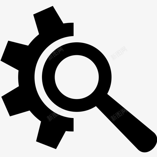 齿轮工业搜索图标svg_新图网 https://ixintu.com 工业 工业图标 搜索 齿轮