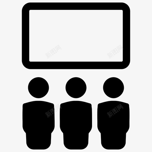 演示板业务演示会议图标svg_新图网 https://ixintu.com 业务图标集6 业务演示 会议 培训 演示板