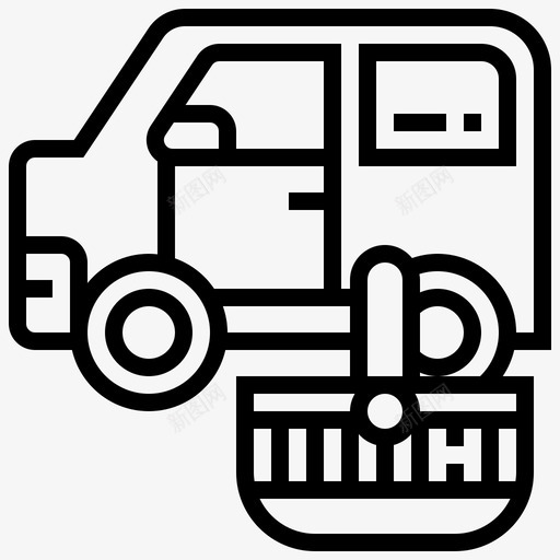 车篮子野餐图标svg_新图网 https://ixintu.com 篮子 车 野餐