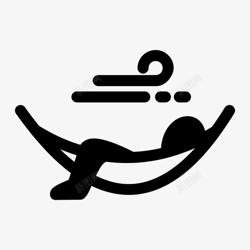 吊床躺下休息图标svg_新图网 https://ixintu.com 休息 吊床 荡秋千 躺下