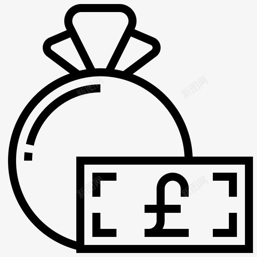 货币英语钱袋图标svg_新图网 https://ixintu.com 英文符号 英语 货币 钱袋