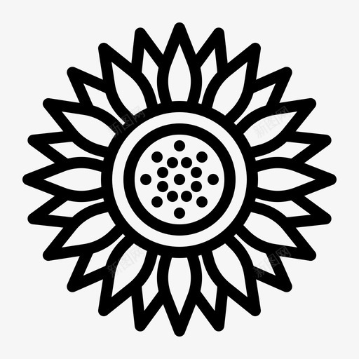 向日葵花花瓣图标svg_新图网 https://ixintu.com 向日葵 春天 秋天 花 花瓣