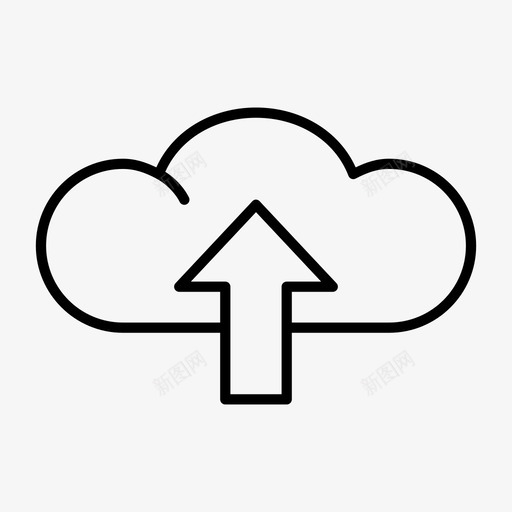 云上传箭头文件图标svg_新图网 https://ixintu.com 云上传 互联网 文件 箭头