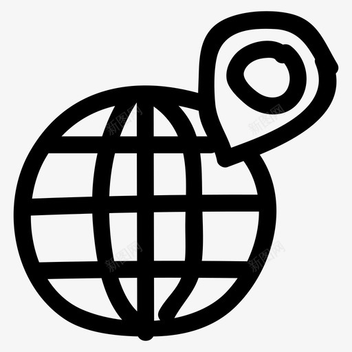 全球地球位置图标svg_新图网 https://ixintu.com 世界 位置 全球 商业和办公室手绘图标 地球