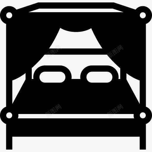 带窗帘的双人床图标svg_新图网 https://ixintu.com 带窗帘的双人床