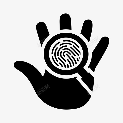 指纹扫描搜索图标svg_新图网 https://ixintu.com 安全 扫描 指纹 搜索 生物识别