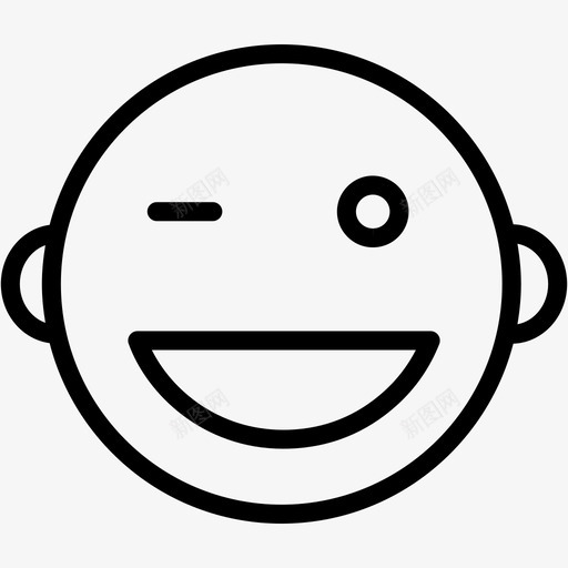 眨眼表情表情开心图标svg_新图网 https://ixintu.com 开心 眨眼表情 笑脸 表情 表情1