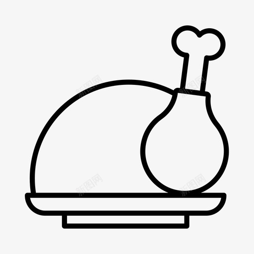火鸡鸡肉圣诞节图标svg_新图网 https://ixintu.com 圣诞节 宴会 火鸡 食物 鸡肉