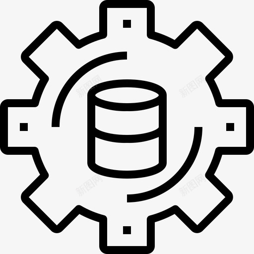 数据库管理开发服务器图标svg_新图网 https://ixintu.com 云技术概念图标 开发 数据库管理 服务器