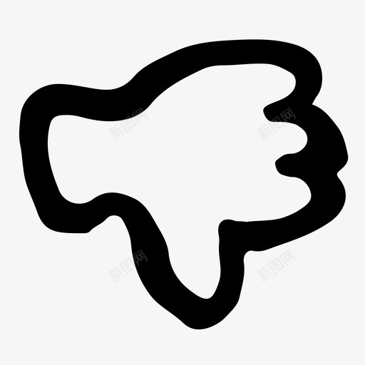 拇指朝下不喜欢粗略的图标svg_新图网 https://ixintu.com 不喜欢 拇指朝下 粗略的图标