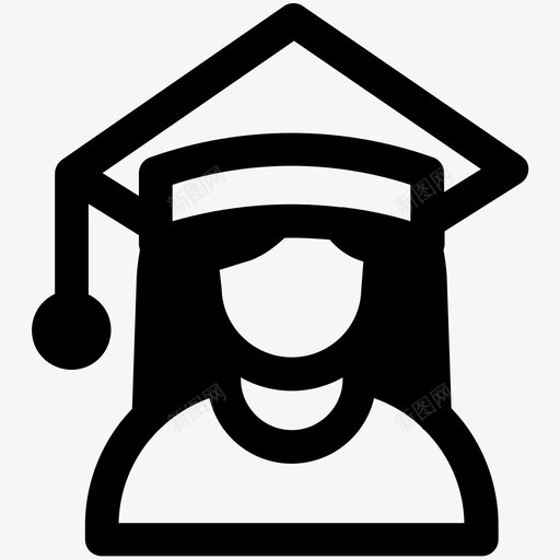 学生受教育程度女性图标svg_新图网 https://ixintu.com 受教育程度 女性 学生