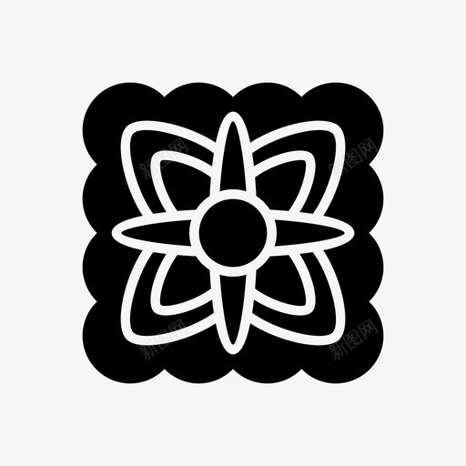 月饼节花图标svg_新图网 https://ixintu.com 中秋 月饼 节 花 装饰品 雕刻中秋节