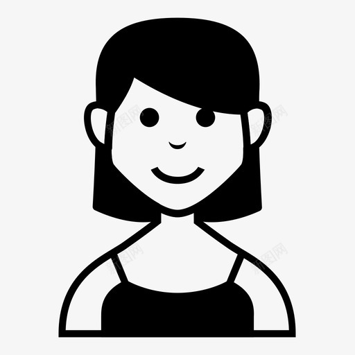 短发女人化身人物图标svg_新图网 https://ixintu.com 人物 化身 短发女人 背心