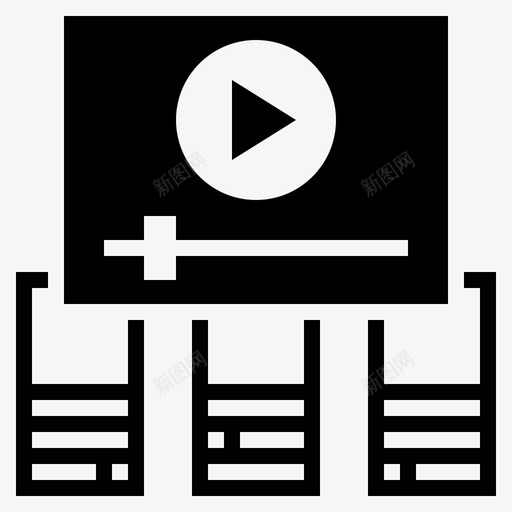 视频内容电子学习图标svg_新图网 https://ixintu.com 内容 在线学习 电子学习 知识 视频