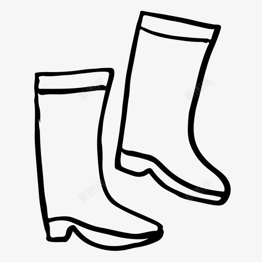 靴子鞋类手绘图标svg_新图网 https://ixintu.com 手绘 素描 素描图标 靴子 鞋子 鞋类